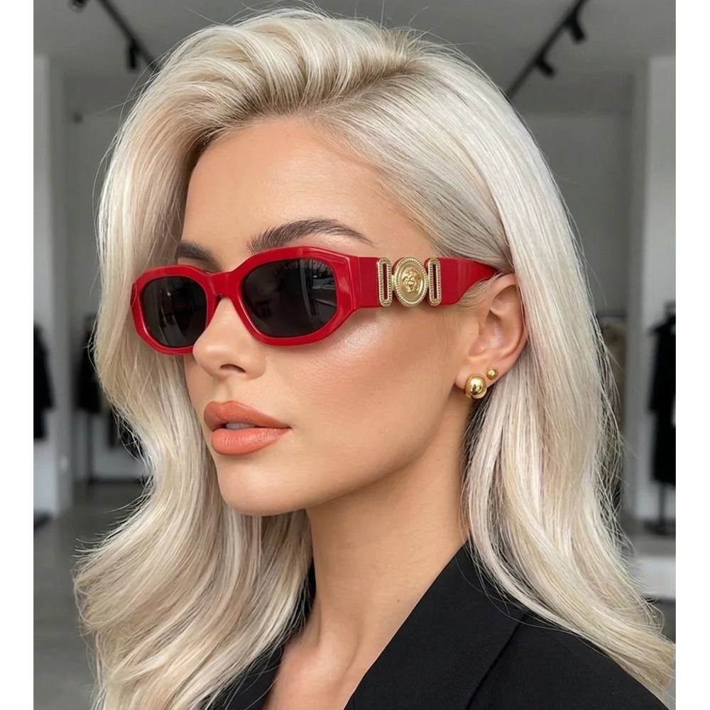 NWT Versace VE4361 Red Oval 53mm Sunglasses